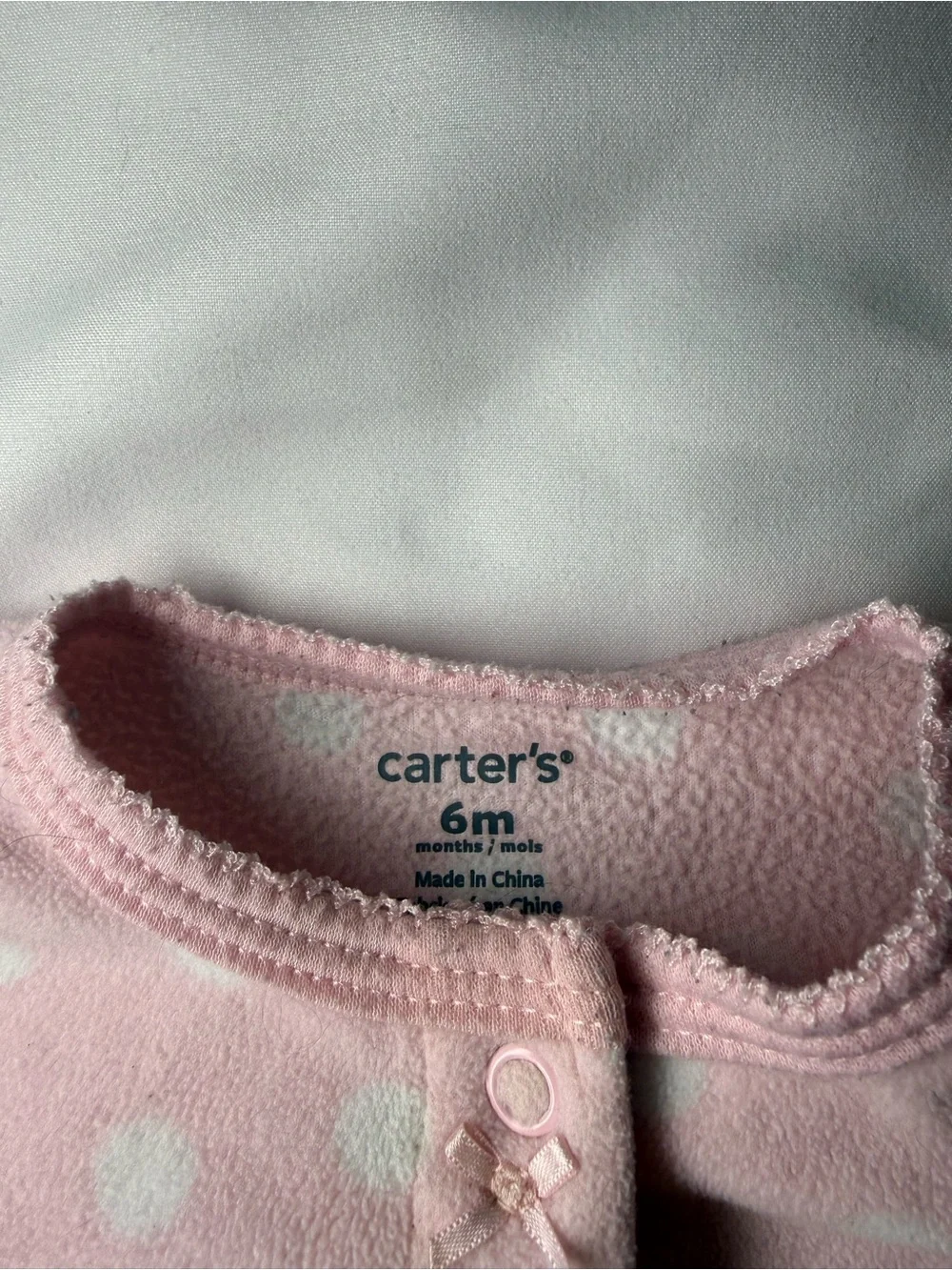Carter's Pink Polka Dot Llama Footed One-Piece